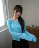Luann Basic Wool Mohair Round Knit Cardigan