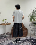 Leton embroidery bermuda denim pants