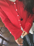 Ahiton Punching Round Neck Cardigan