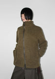 DIAGONAL HIGH-NECK ZIP-UP