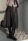 Suspender Long Pleated Skirt