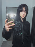 [LANARCH] Noble Leather Pocket Hooded Zip-Up