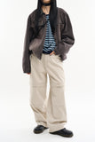 Knee pocket pigment cotton pants