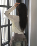 [MADE] Bezel Punching Round Knit Cardigan