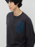 GRAR FLAG Henley Neck Long Sleeve T-Shirt