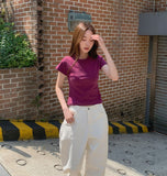 High Quality Layered Plain Slim Short Sleeve T-shirt