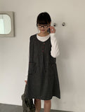 Gunslin Check Sleeveless Button One Piece