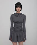 Hooded High Neck Long Dress