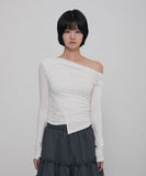 Layered Draped One-Shoulder Long Sleeve