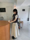 Peuin Banding Shirring Pocket Long Skirt