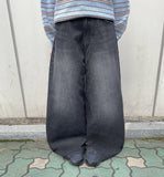 Pinbas Washed Denim Wide Pants