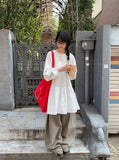 Rohigh Pintuck Shirring Layered Blouse One Piece