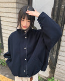 Drew Corduroy Color Matching Button String Overfit Long Sleeve Jumper