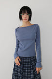 BOAT NECK SLIT LONGSLEEVE