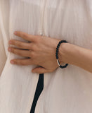 BR(W) Ball Black Onyx Bead Bracelet