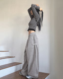 Maver Side Hem Snap Brushed Wide Pile Pants