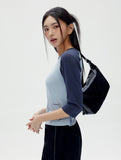 W Raglan Color Matching Three Quarter Sleeve T-Shirt