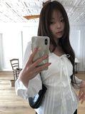 Kersey Ribbon Puff Pintuck Blouse