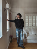 Norma Vintage Washing Wide Denim Pants