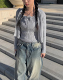 Cardi Rib Knit Tank Top Cardigan Set