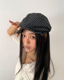 Tshi stripe pattern beret hat