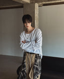 Neutral Basic U-Neck Long Sleeve T-Shirt