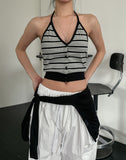 Multi strip knit halter sleeveless