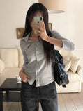 Kar Open Collar Pocket Three Quarter T-shirt