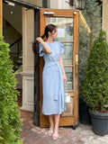 Nadine Seersucker Tulip Wrap One Piece