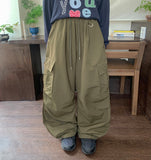 [Unisex] Liebden Keyring Nylon Banding Cargo Wide Pants