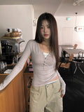 Emba Stripe Slim Fit Warmer Button T-Shirt
