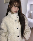 Elu Fluffy Button Jacket
