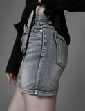 Vintage brushed denim skirt