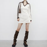 Newden V-neck Color Matching One Piece
