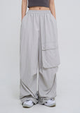 Front pocket balloon nylon pants