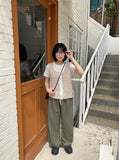 [unisex] Light Banding Pin Tuck Linen Wide Pants - Linen 60