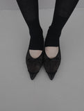 1209 Mesh Stiletto Flat Shoes (3 cm)