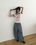 Kaden Stripe Patch Carpenter Balloon Wide Denim Pants