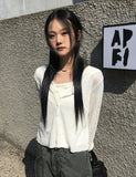 Kant Rib Long Sleeve Basic Cardigan