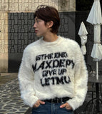 Heavy Angora Lettering Knit