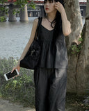 Mob Raw Denim Sleeveless Set-Up