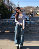 Et Wide Roll-up Denim Pants