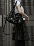 Checked gored hul skirt
