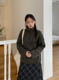 Hyoro Button High Neck Cable Knit
