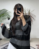 Rical Stripe Mesh Knit