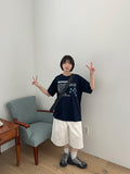 [unisex] Met Star Printing Over Short Sleeve Tee