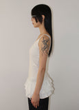 TRIPLE FRILL SLEEVELESS
