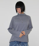 DRIZZLE STRIPE MOCK-NECK TEE