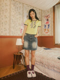 W 1993 Flower Baby Ringer T-shirt