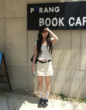 [Belt SET] Adam Cotton Mini Skirt Pants